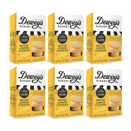 Dewey's Bakery Meyer Lemon Cookie Thins - 9 Ounce (Case of 6)