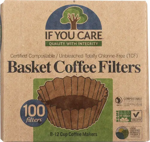 If You Care Coffee Filter Basket, 2 1/2 inch Depth, 8-12 Cups - 100 Count