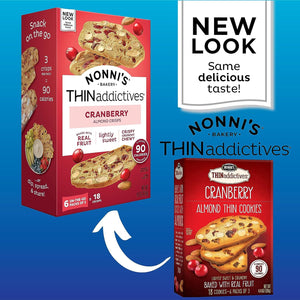 Nonni's THINaddictives Cranberry Almond Biscotti Cookie Thins - 18 Count