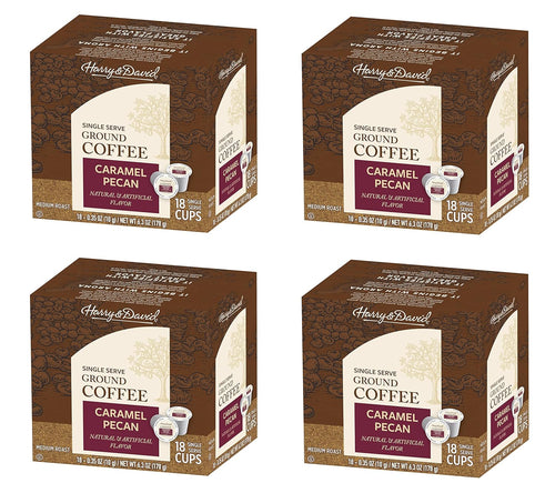 Harry & David Caramel Pecan Single Serve Coffee Cups - 18 Count (Case of 4)