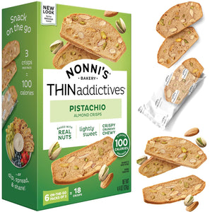 Nonni's THINaddictives Pistachio Almond Cookie Thin - 18 Count