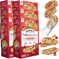 Nonni's THINaddictives Cranberry Almond Biscotti Cookie Thins - 18 Count (Case of 6)