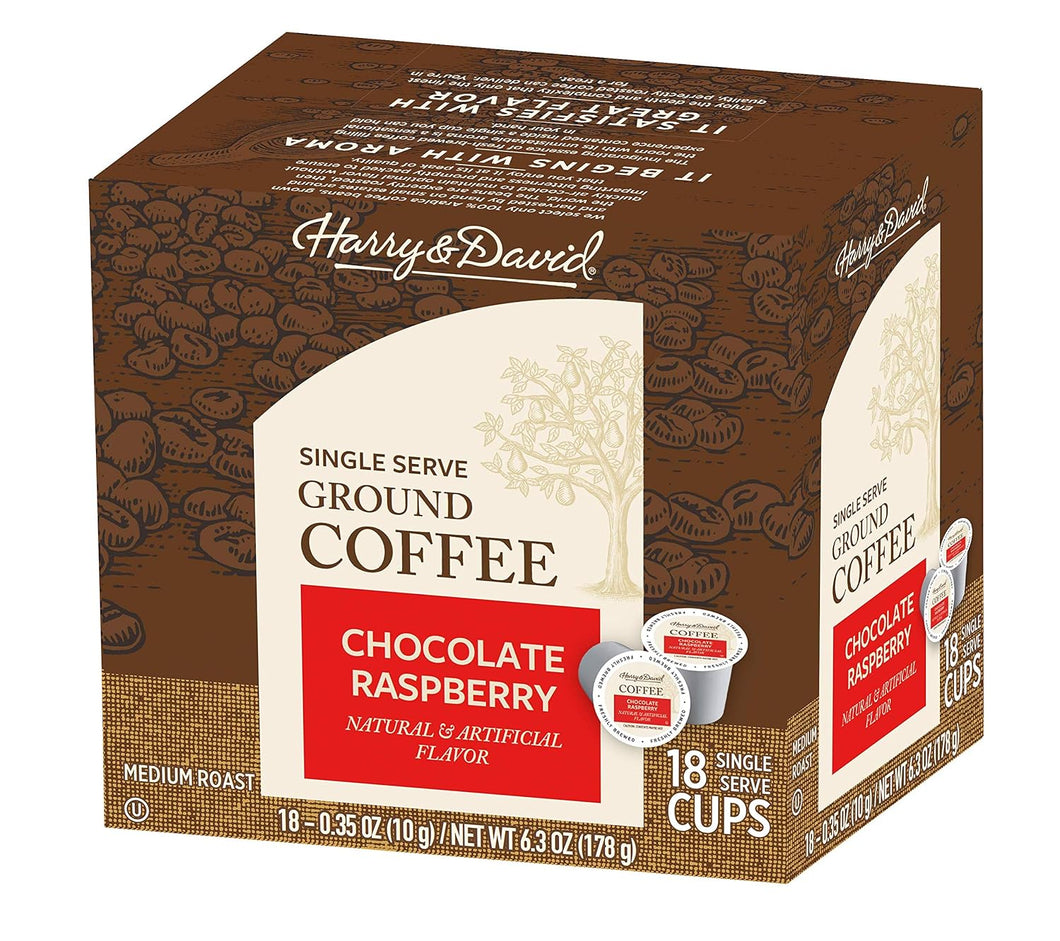 Harry & David Chocolate Raspberry Single Serve Coffee Cups - 18 Count