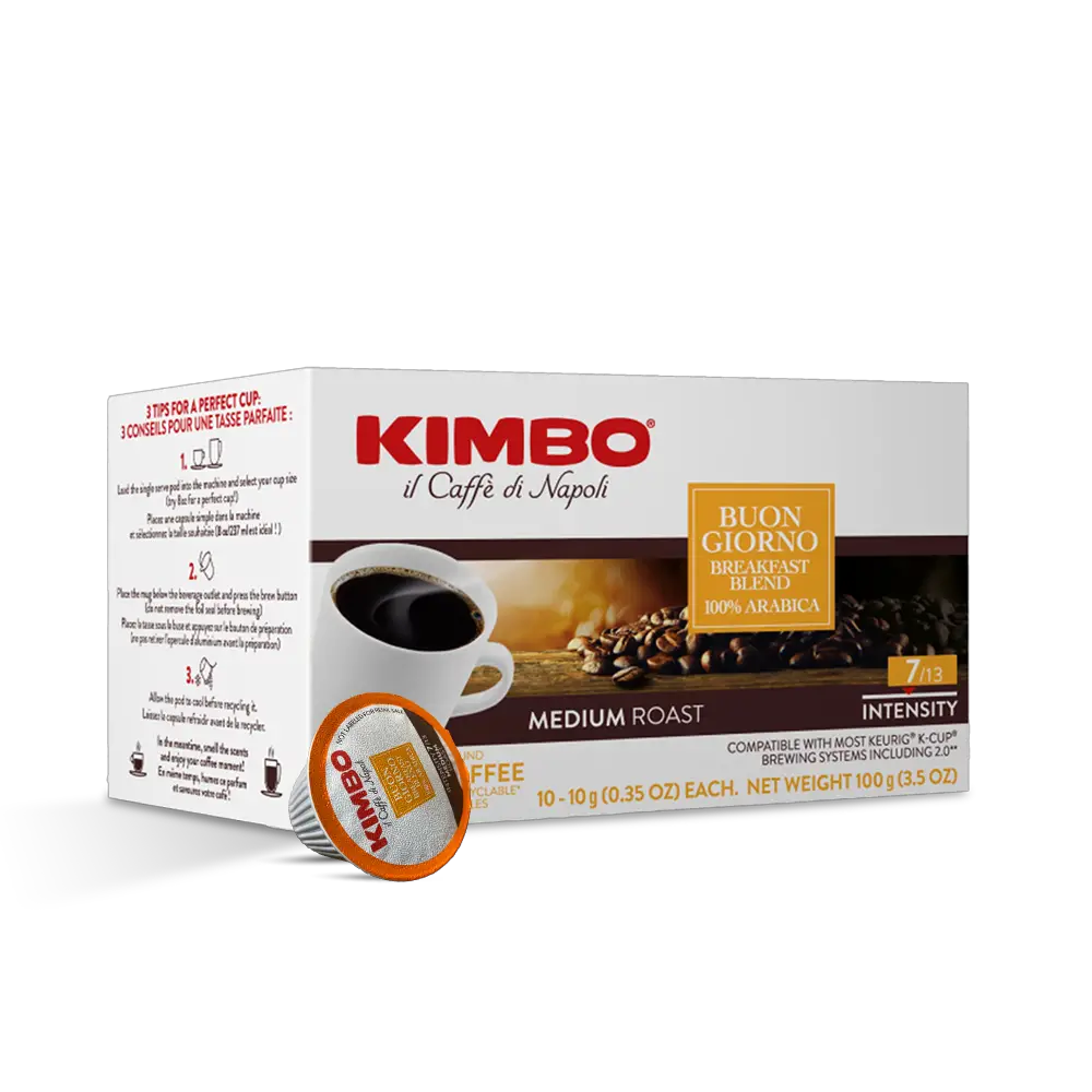 Kimbo Buon Giorno Breakfast Blend Coffee Single Serve Cups - 10 Count