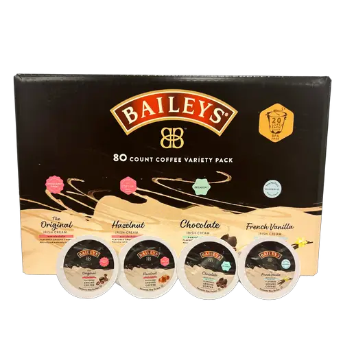 Baileys Irish Cream Flavored Coffee - Single Serve K-Cup Variety Pack - 80 Count