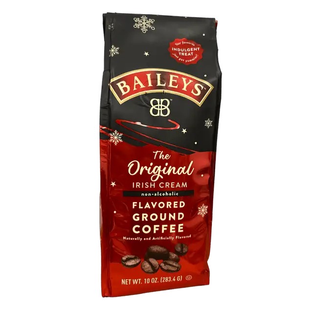 Baileys Irish Cream Medium Roast Ground Coffee, Limited Edition Holiday Bag - 10 Ounce