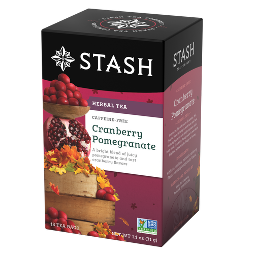 Stash Tea Cranberry Pomegranate Caffeine Free Herbal Tea Bags - 18 Count (Case of 6)