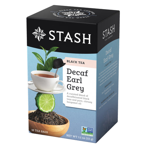 Stash Tea Decaf Earl Grey Black Tea Bags - 18 Count (Case of 6)