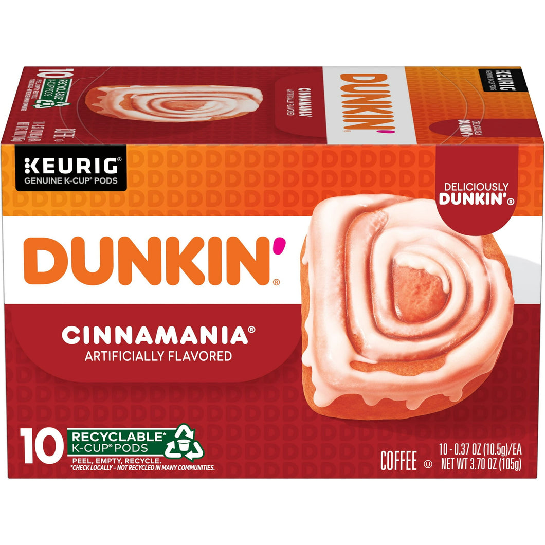 Dunkin Donuts Cinnamania Flavored Coffee Single Serve K-Cups - 10 Count