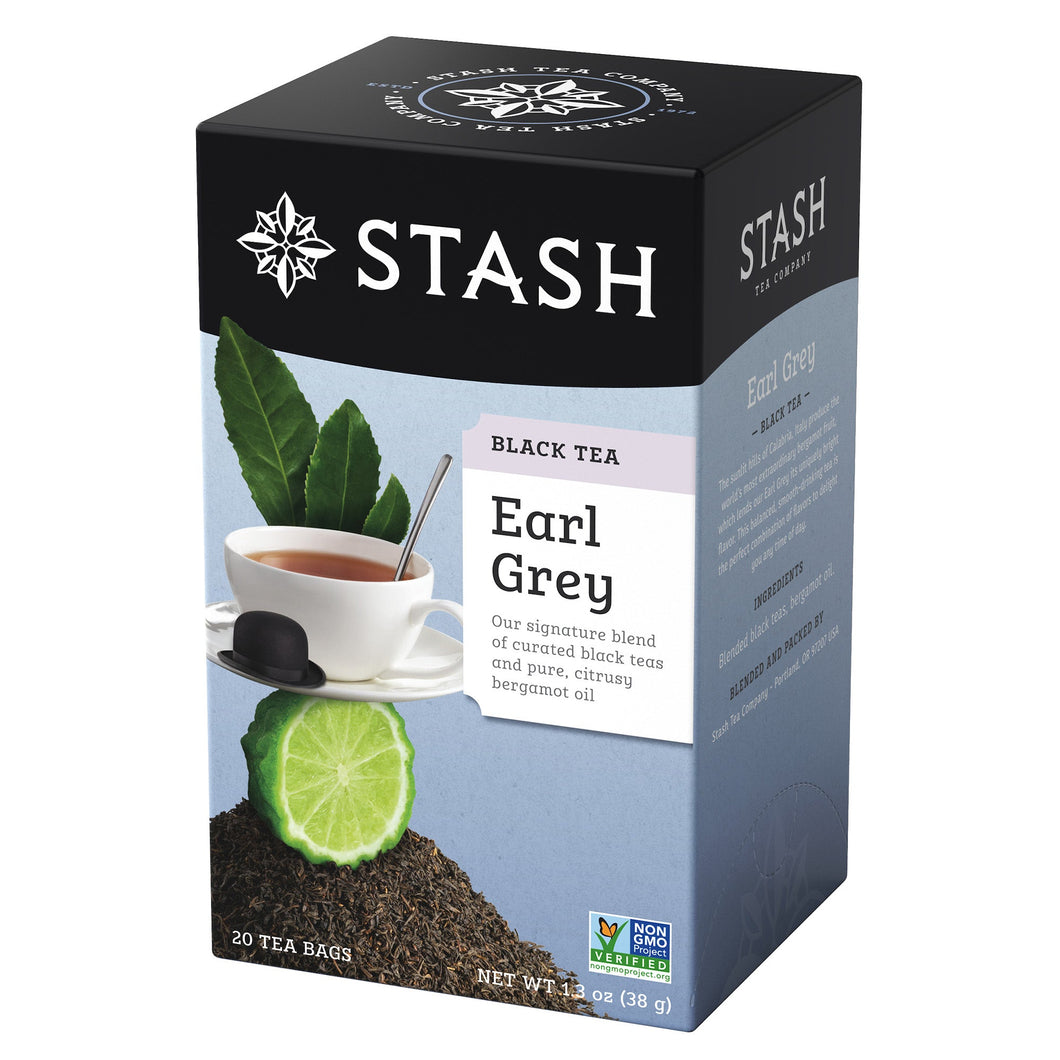 Stash Tea Premium Earl Grey Black Tea Bags - 20 Count (Case of 6)