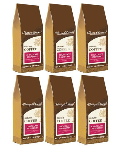Harry & David Chocolate Raspberry Flavored Ground Coffee - 12 Ounce (Case of 6)