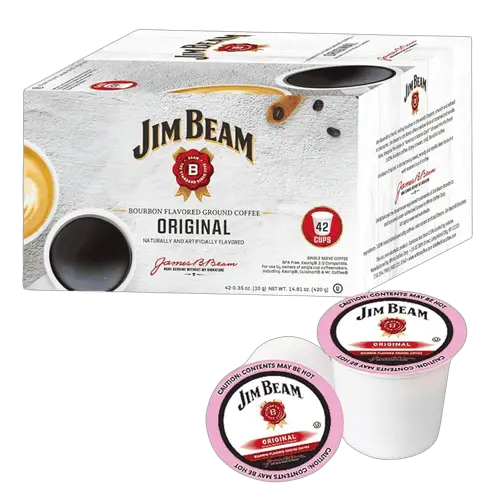 Jim Beam Original Flavored Coffee Single Serve K Cups (for Keurig) - 42 Count