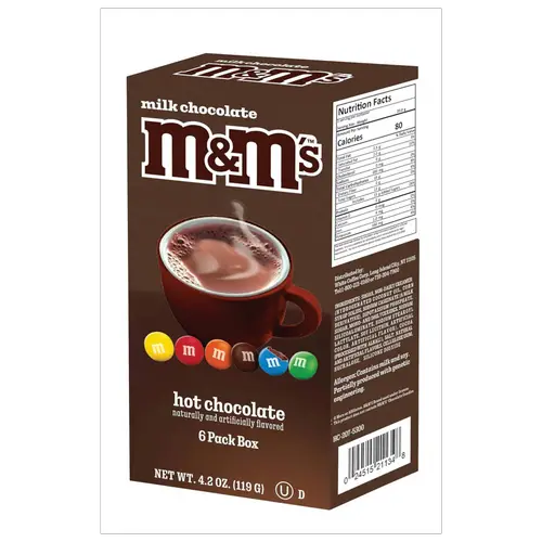 M&M Milk Chocolate Flavored Hot Cocoa Single Serve Sticks - 6 Count