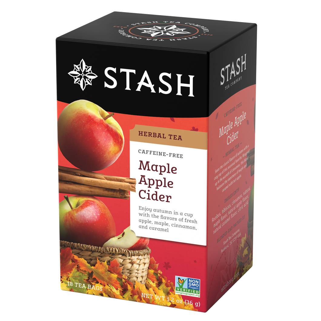 Stash Tea Maple Apple Cider Caffeine Free Herbal Tea - 18 Count (Case of 6)