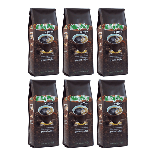Milky Way Caramel Nougat & Chocolate Flavored Ground Coffee - 10 Ounce (Case of 6)