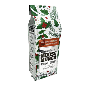 Moose Munch Holiday Edition Milk Chocolate Caramel Flavored Ground Coffee - 12 Ounce