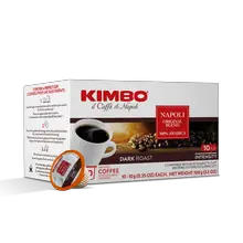 Kimbo Napoli Dark Roasted Italian Espresso Coffee Single Serve Cups - 10 Count