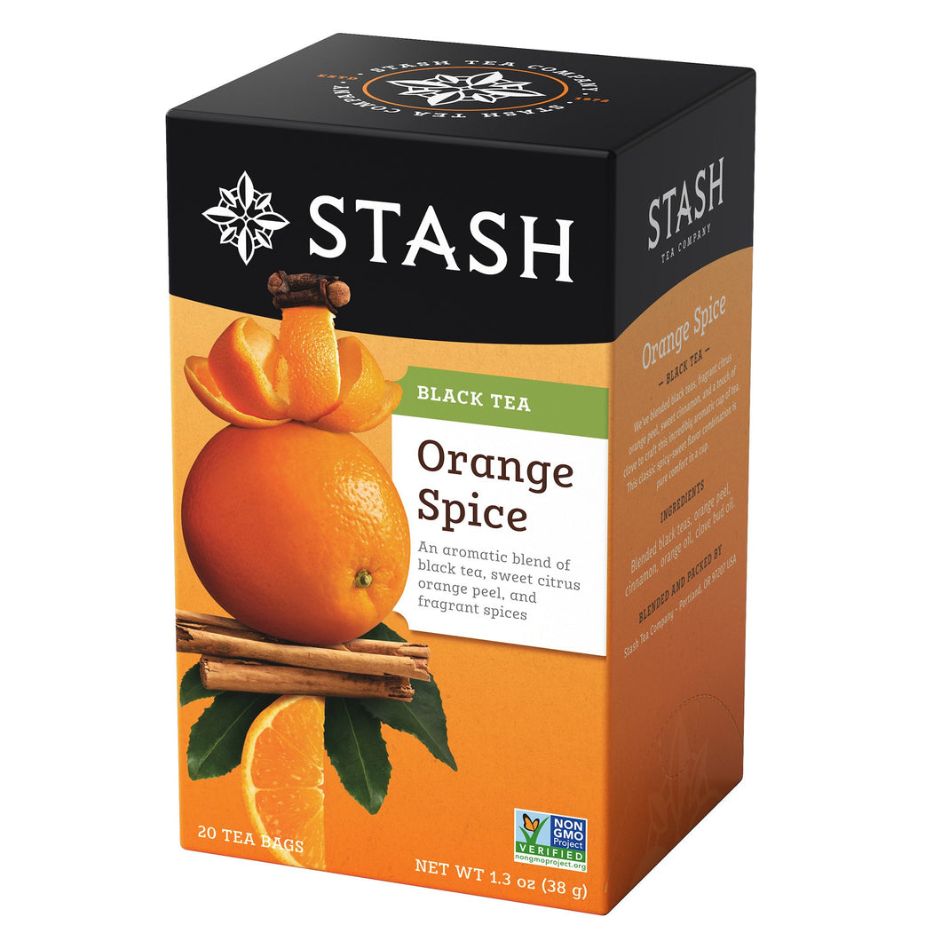 Stash Tea Orange Spice Black Tea Bags - 20 Count (Case of 6)