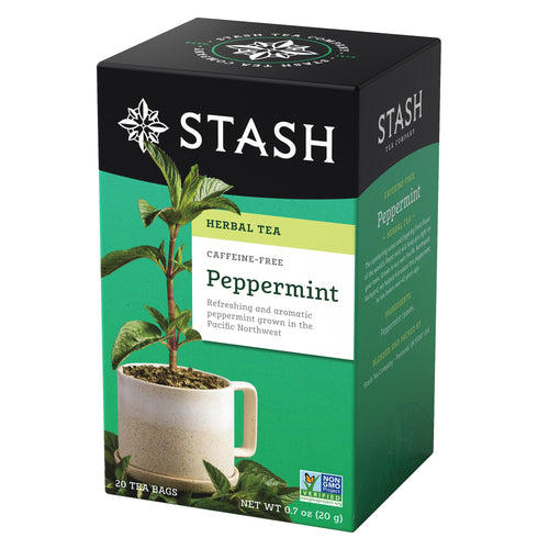 Stash Tea Peppermint Caffeine Free Herbal Tea Bags - 20 Count (Case of 6)