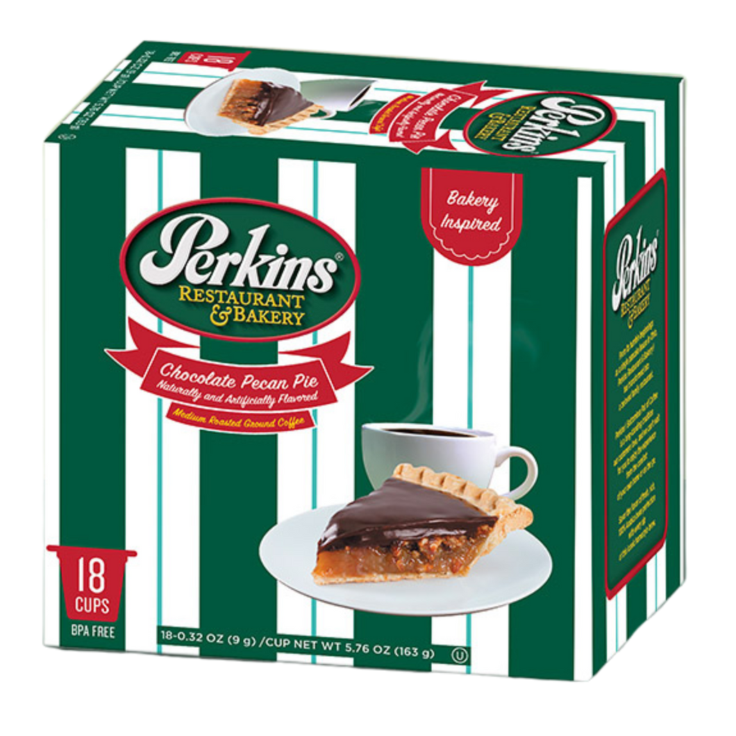 Perkins Restaurant & Bakery Chocolate Pecan Pie Flavored Single Serve Coffee - 18 Count