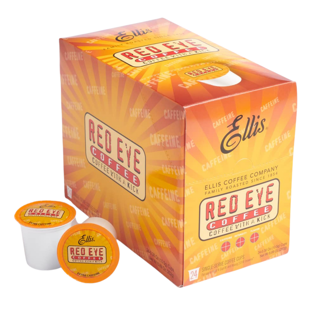 Ellis Coffee Red Eye Double Caffeinated Single Serve Coffee Cups - 24 Count