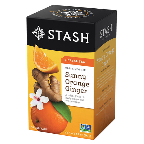 Stash Tea Sunny Orange Ginger Caffeine Free Herbal Tea Bags - 18 Count (Case of 6)