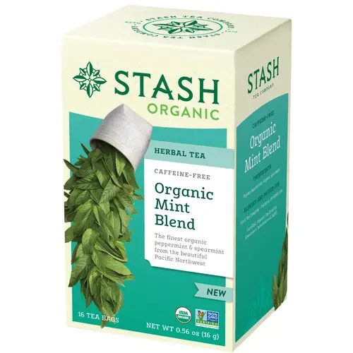 Stash Organic Mint Blend Caffeine Free Herbal Tea Bags - 16 Count