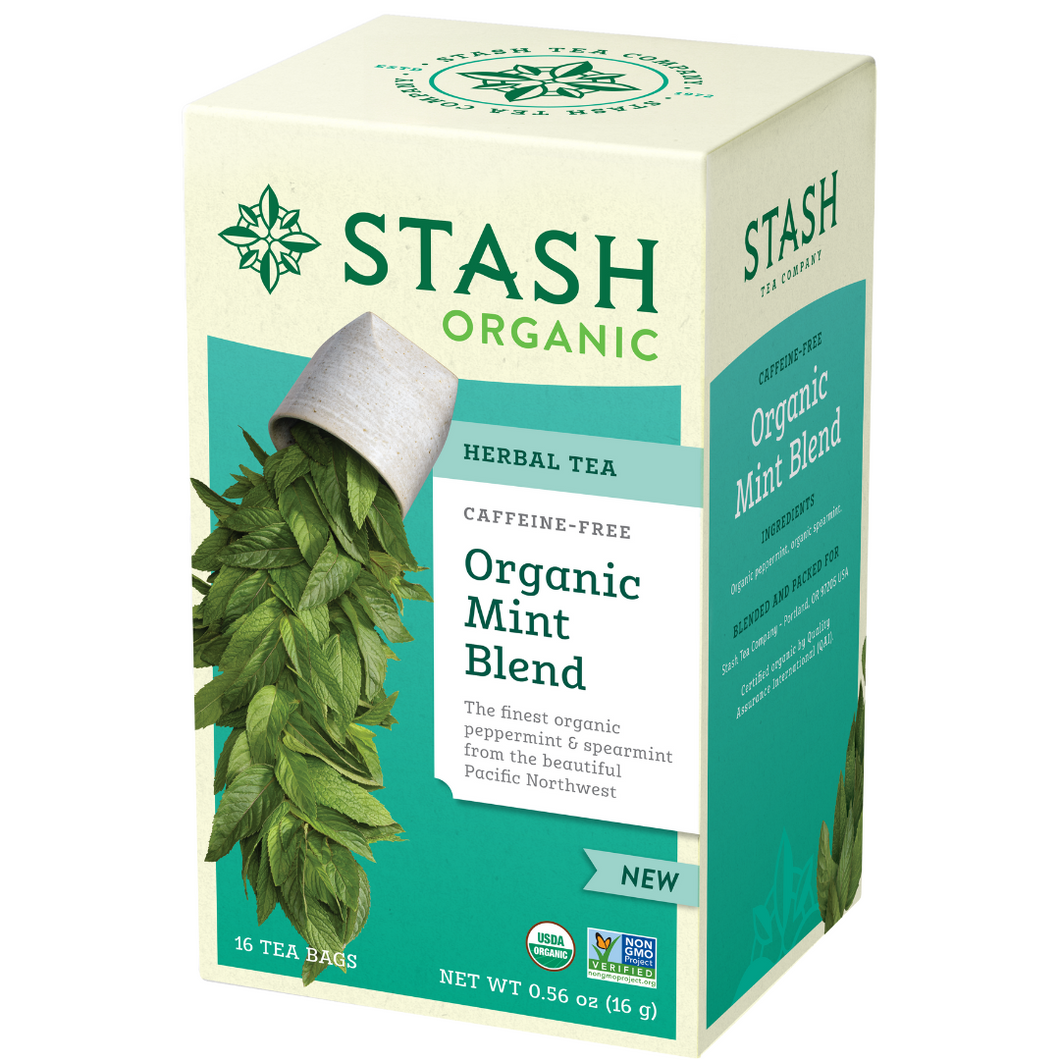 Stash Organic Mint Blend Caffeine Free Herbal Tea Bags - 16 Count