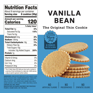 Dewey's Bakery Vanilla Bean Cookie Thins, No Artificial Flavors, Synthetic Colors or Preservatives - 9oz