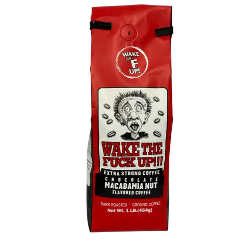 Wake the F'Up Uncensored Coffee, Chocolate Macadamia Nut Flavored Extra Strong - 16 Ounce