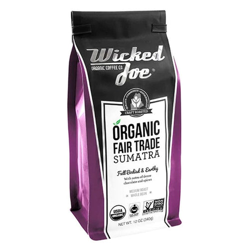 Wicked Joe Sumatra Organic Fair Trade Whole Bean Coffee - 12 Ounce