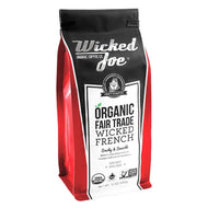 Wicked Joe French Roast Organic Fair Trade Whole Bean Coffee - 12 Ounce (Case of 6)