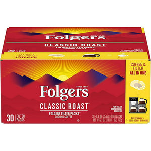 Folgers Classic Roast All-In-One Filter Packs - 30 Count