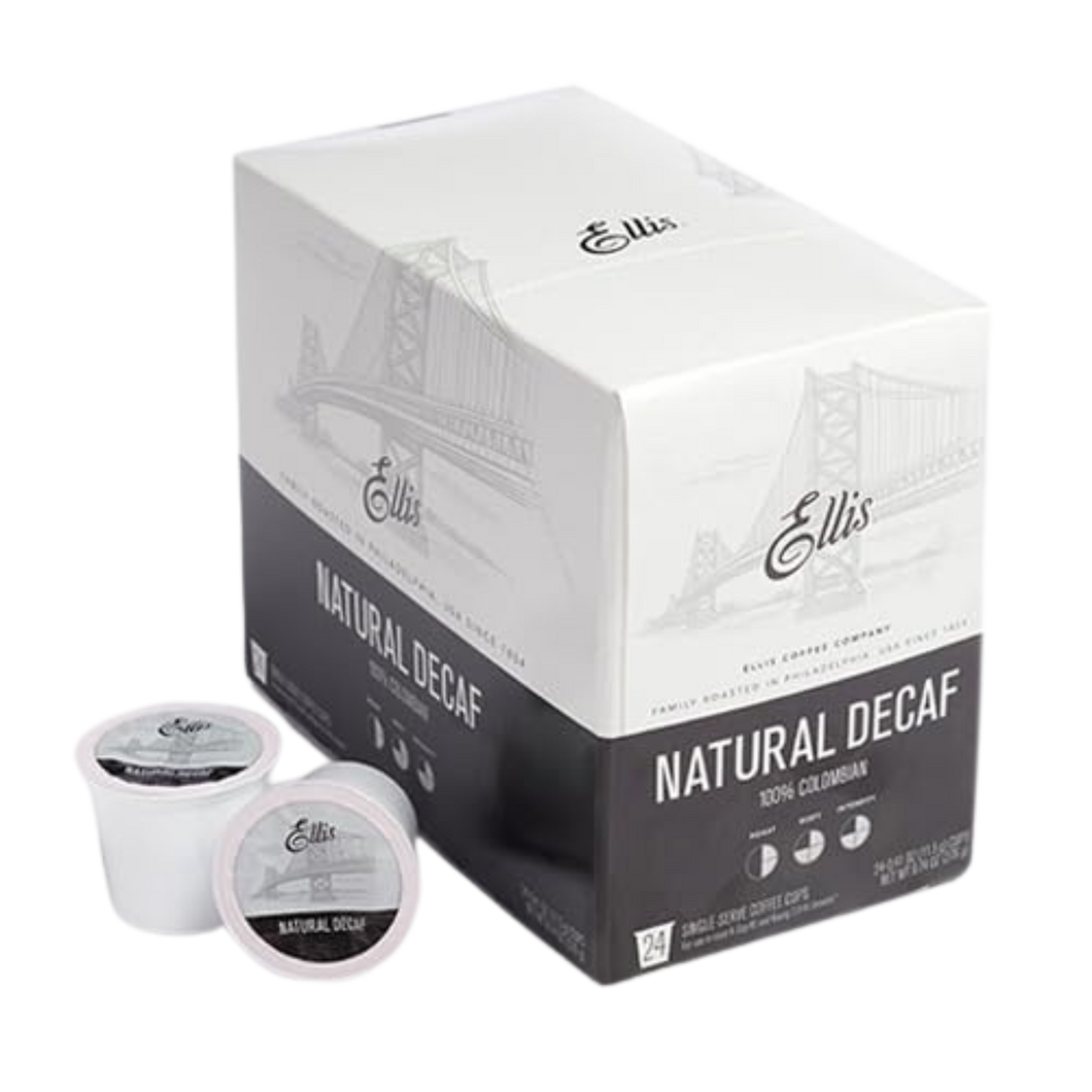 Ellis Coffee Naturally Decaf 100% Colombian Single Serve Coffee Cups - 24 Count