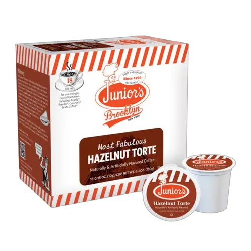 Junior's Most Fabulous Hazelnut Torte Flavored Single Serve Coffee Cups - 18 Count