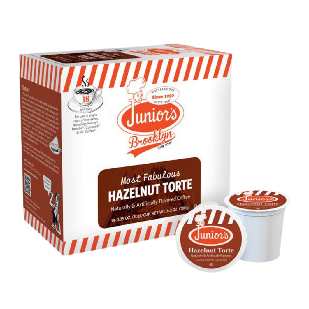 Junior's Most Fabulous Hazelnut Torte Flavored Single Serve Coffee Cups - 18 Count