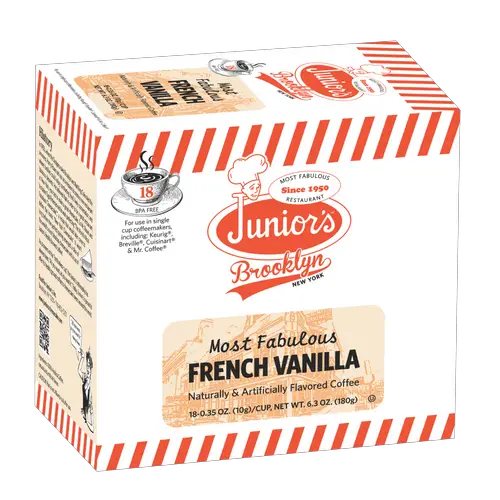 Junior's Most Fabulous French Vanilla Flavored Single Serve Coffee Cups - 18 Count