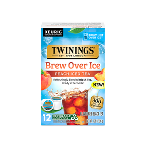 Twinings Peach Iced Tea - Brew Over Ice - K Cups - 12 Count