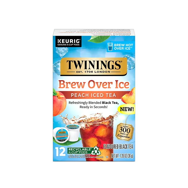 Twinings Peach Iced Tea - Brew Over Ice - K Cups - 12 Count