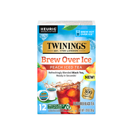 Twinings Peach Iced Tea - Brew Over Ice - K Cups - 12 Count (Case of 6)