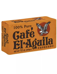 Cafe El Aguila 100% Puro Espresso Coffee, Ground - 10 Ounce (Pack of 6)