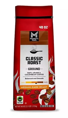 Member's Mark Colombian Classic Medium-Dark Roast Arabica Ground Coffee - 40 Ounce