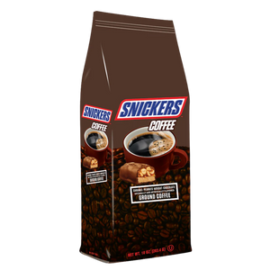 Mars Snickers Ground Coffee - Caramel, Peanuts, Nougat & Chocolate Flavor, 10 Oz Bag, Medium Grind