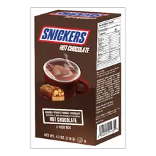 Snickers Milk Chocolate Caramel, Peanut & Nougat Flavored Hot Cocoa Sticks - 6 Count