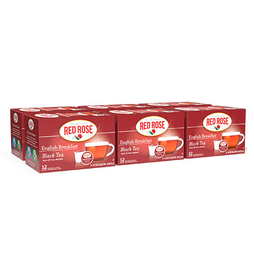 Red Rose English Breakfast Tea Single Serve Cups - 12 Count (Case of 6)
