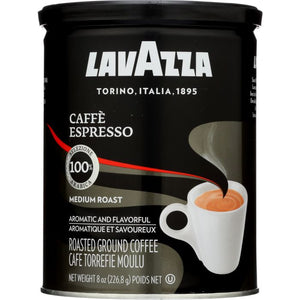 Lavazza Cafe Espresso Medium Roast Ground Coffee Can - 8 Ounce