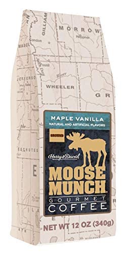 Moose Munch Maple Vanilla Flavored Ground Coffee - 12 Ounce