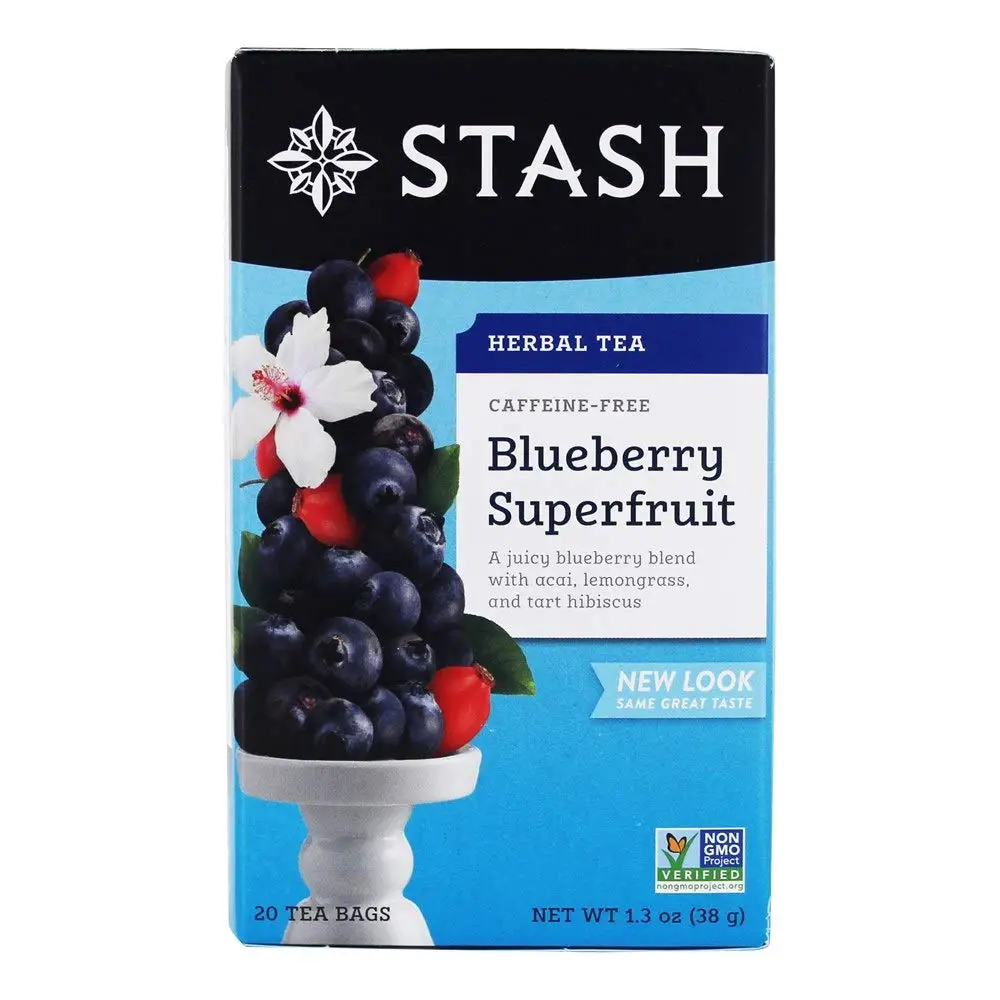 Stash Blueberry Superfruit Caffeine Free Herbal Tea Bags - 20 Count