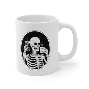 Death Before Decaf Skeleton Logo Mug