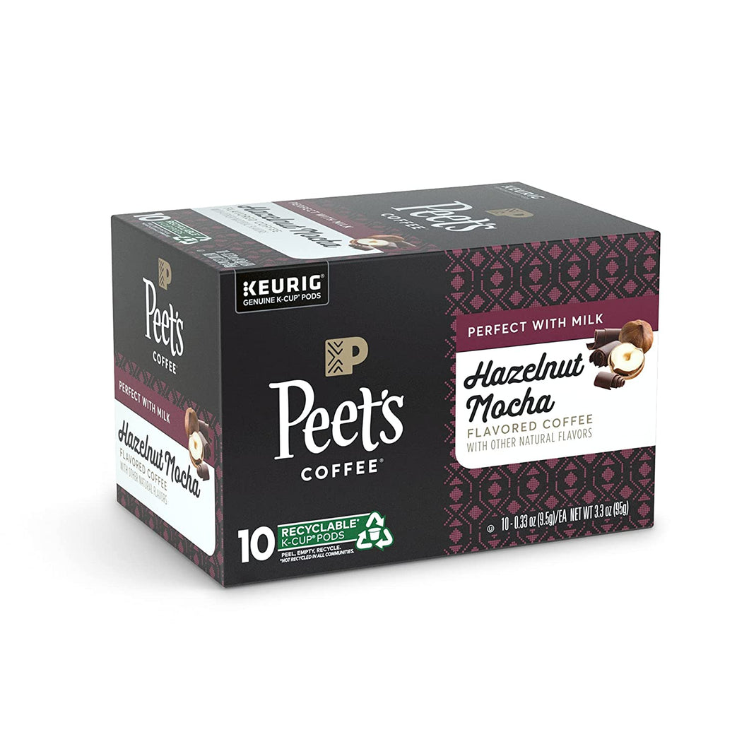 Peet's Hazelnut Mocha Flavored Single Serve K Cups - 10 Count